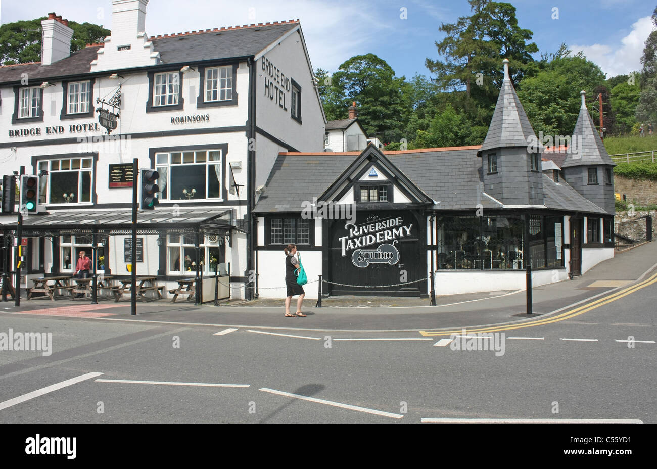 Taxidermist's shop in Llangollen Stock Photo Alamy