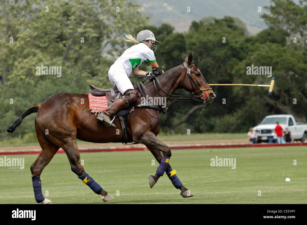 Female polo player participating in the Womens Championship Tournament (WTC) series Stock Photo