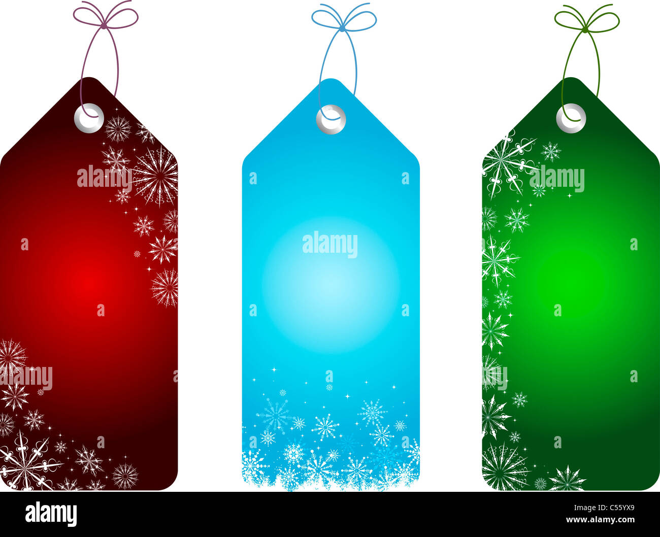 Labels with snowflake designs Stock Photo - Alamy