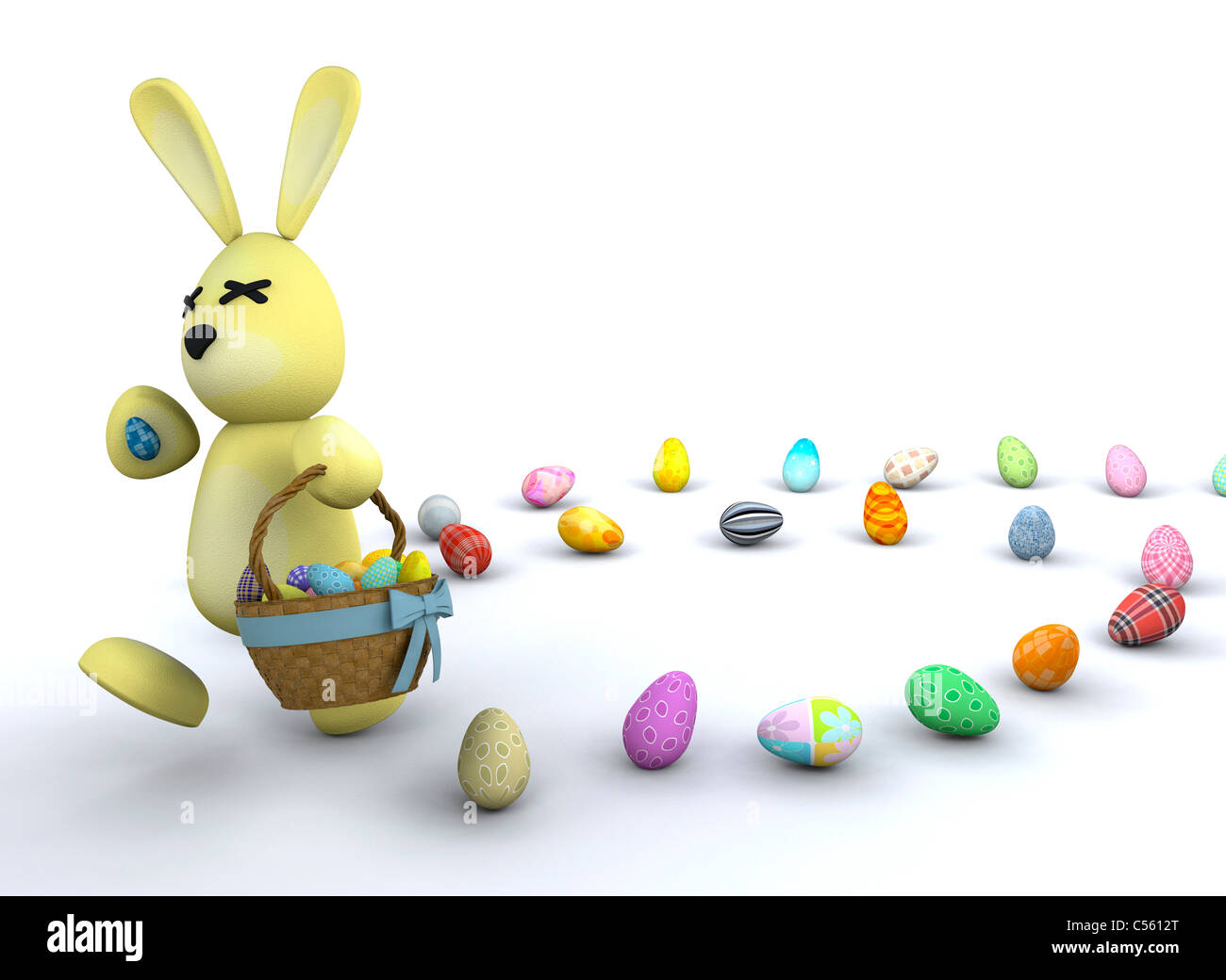 Easter bunny with Easter eggs Stock Photo - Alamy