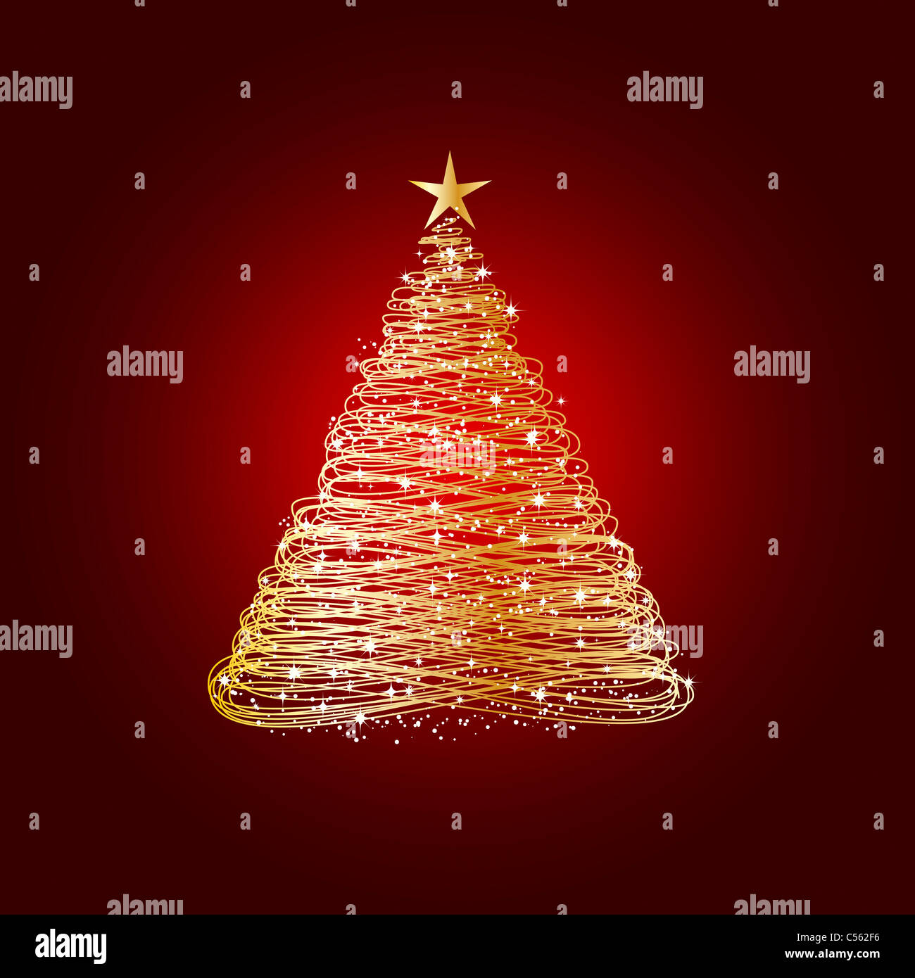 Golden Christmas tree Stock Photo - Alamy