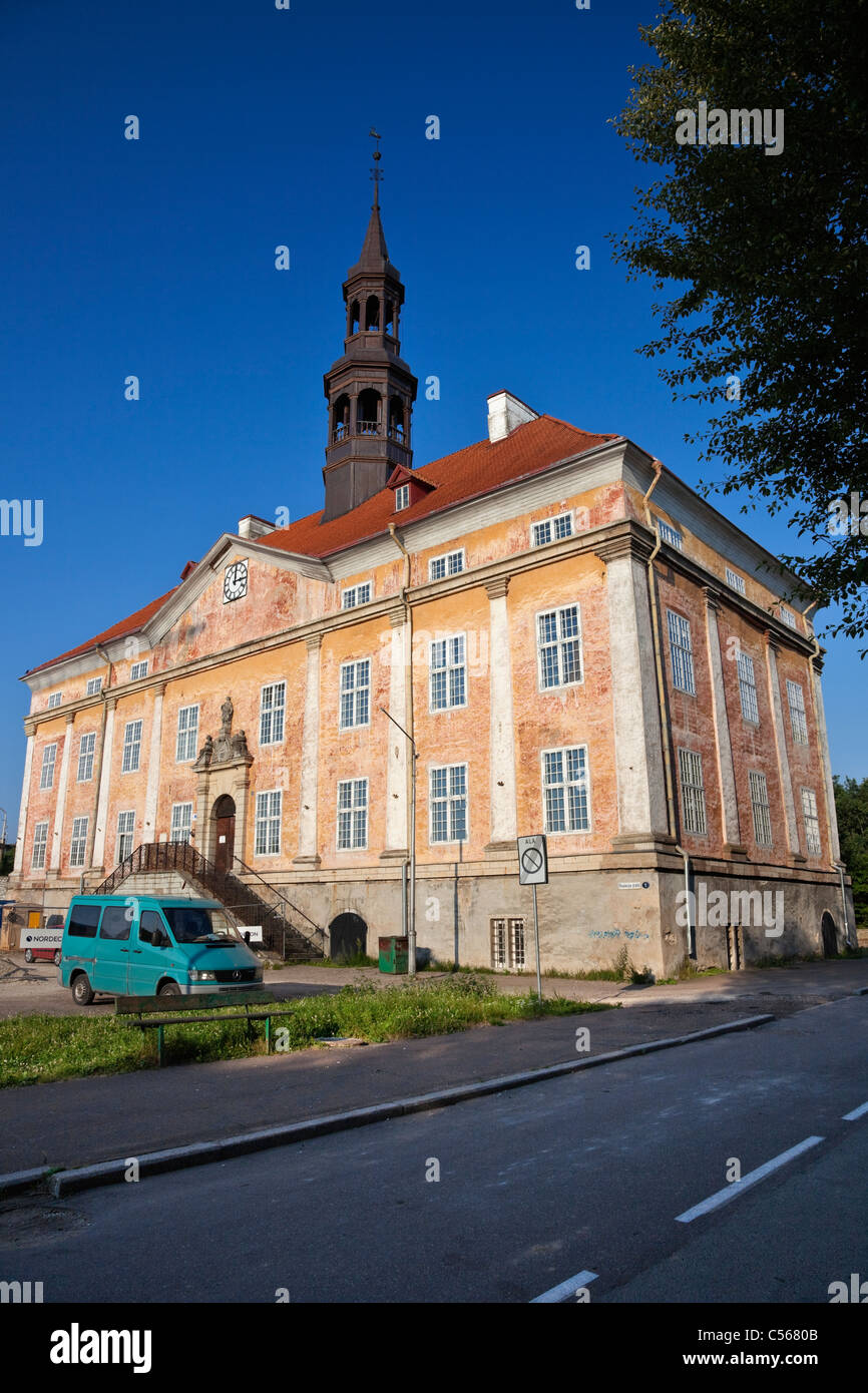 Narva old city hall - the only building remained from Narva old town Stock Photo