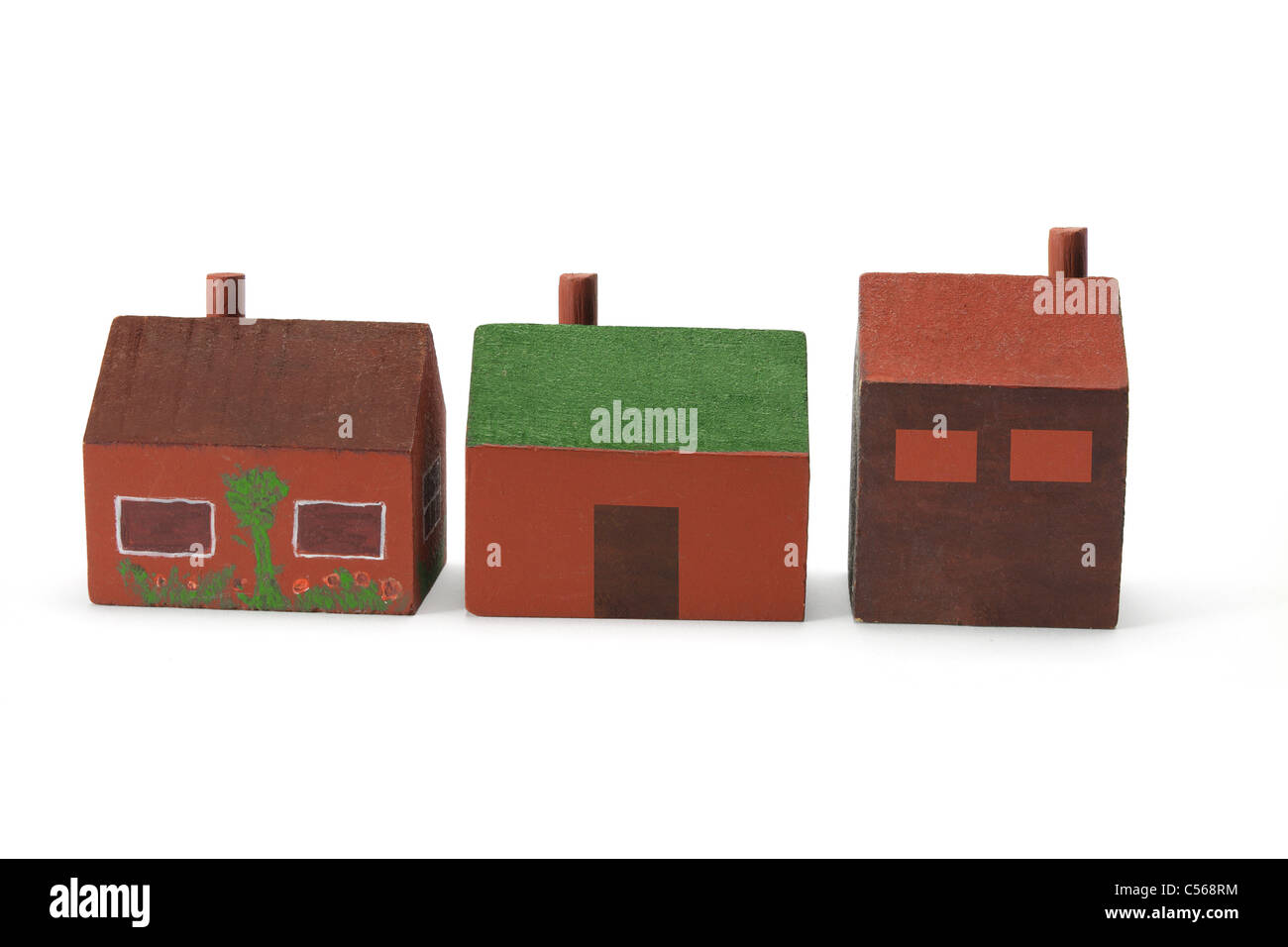 Wooden Toy Houses Stock Photo Alamy