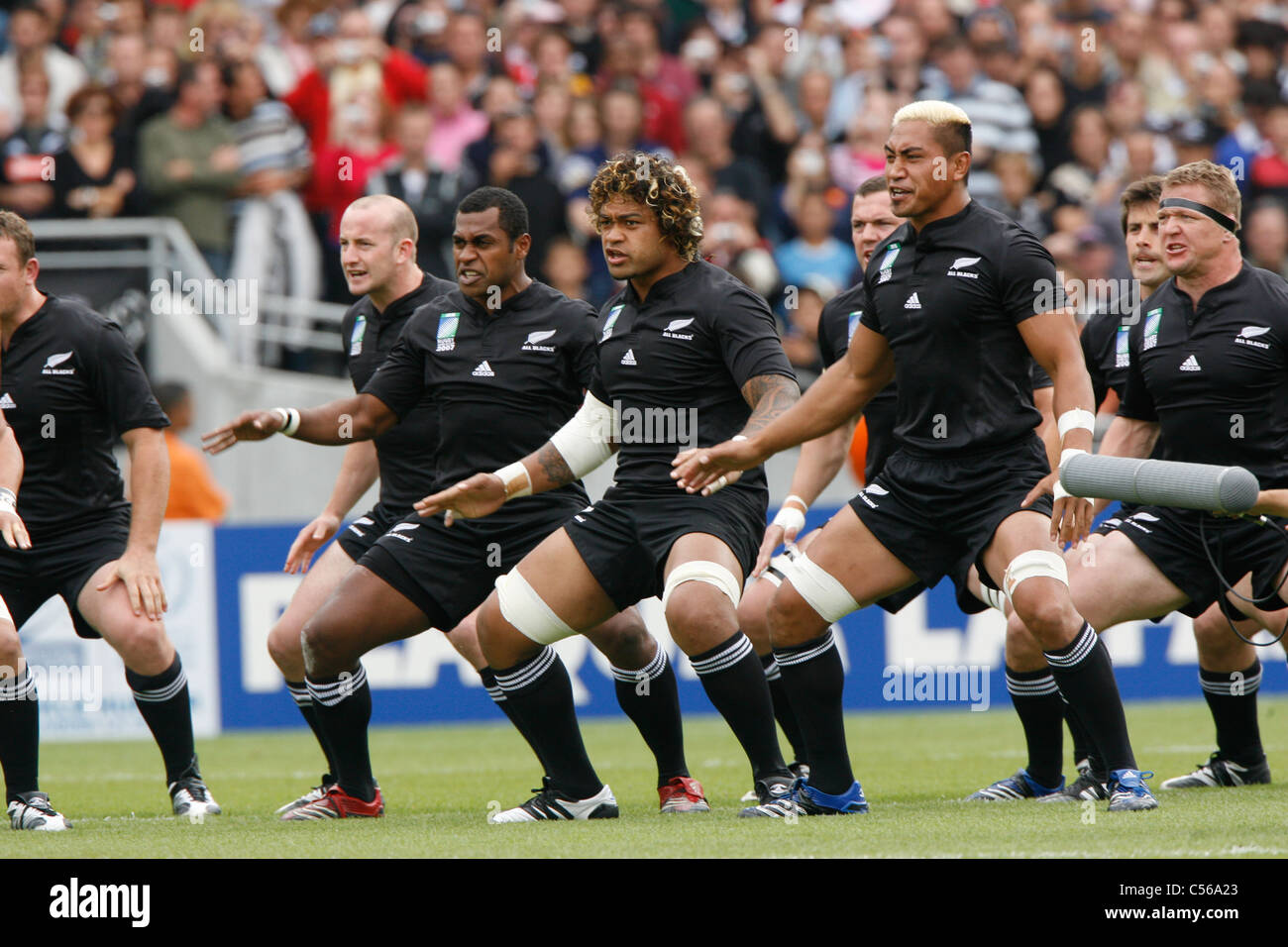 All Blacks Rugby Team From New Zealand Performing The Ritual Haka 
