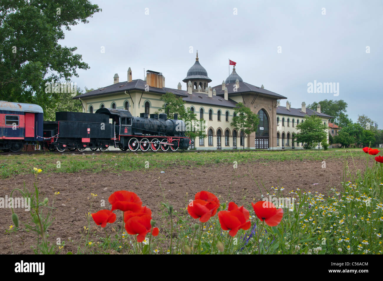 The Karaağaç Railway Station,converted into the main building of the