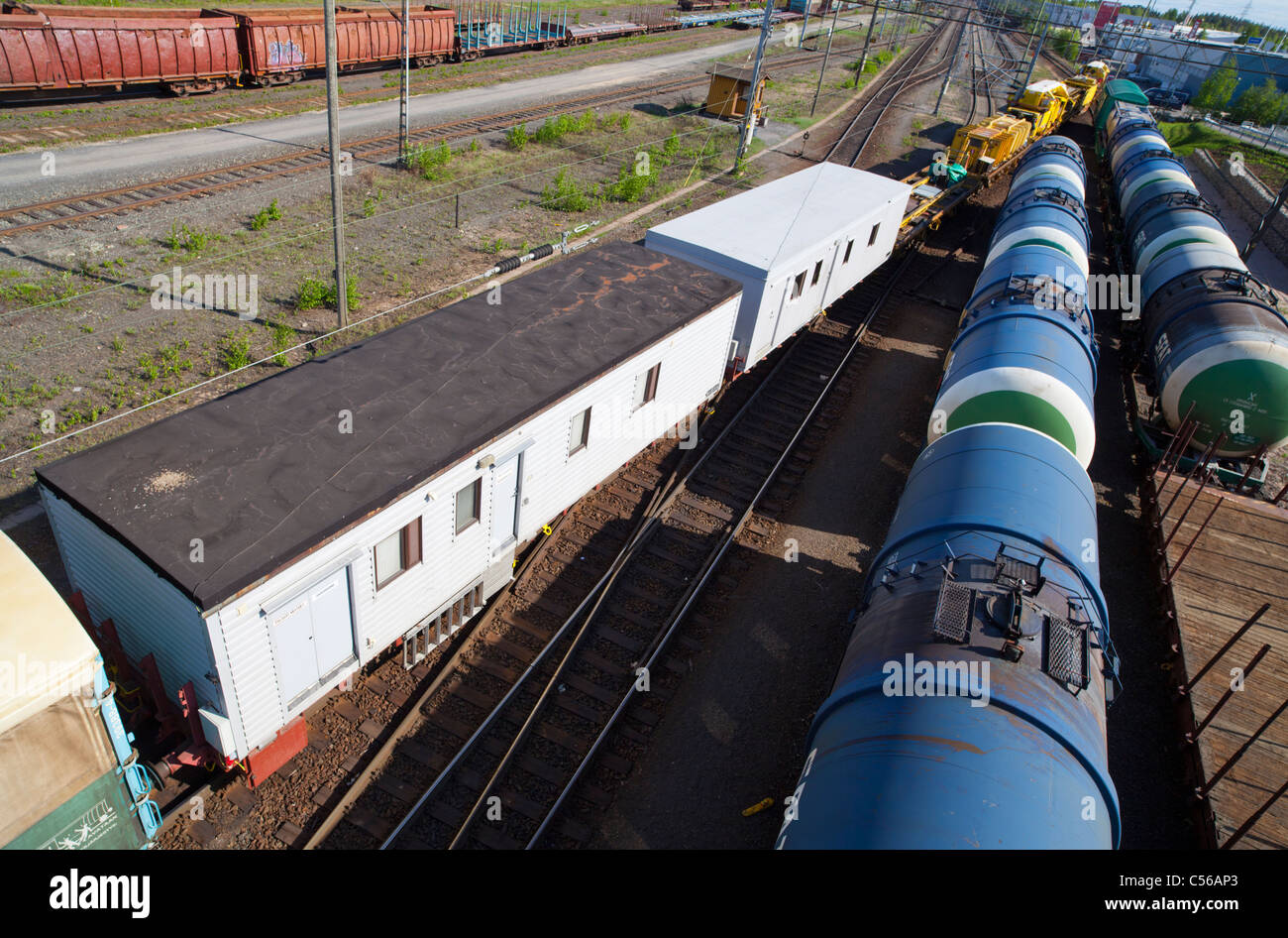 Railroad worker's movable barracks on train and Russian base chemical ...