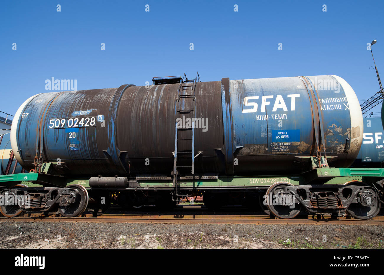 Russian chemical tank train car ( Sovfinamtrans SFAT ) , Finland Stock