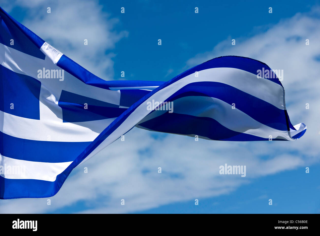 Greek National Flag Stock Photo