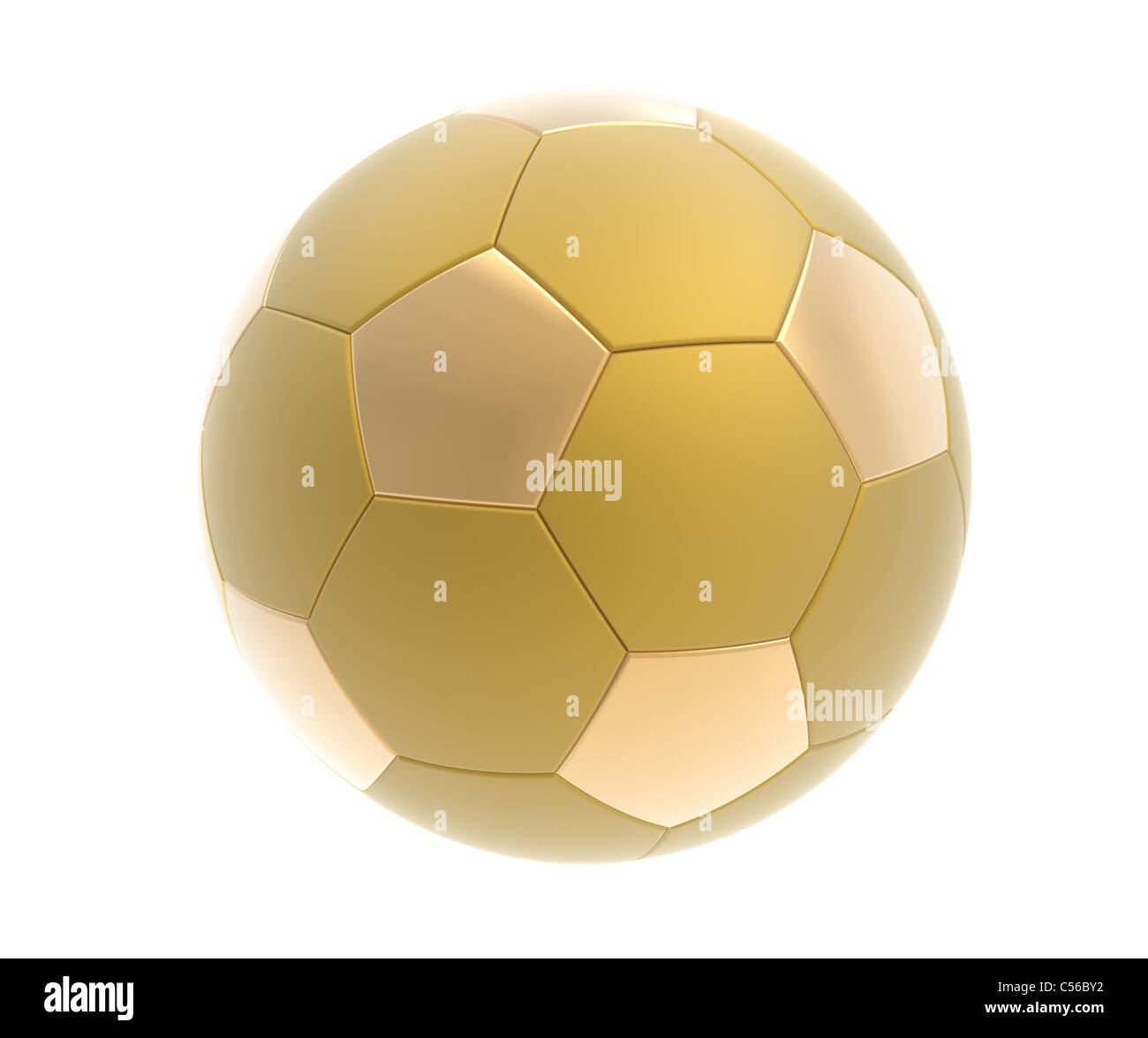 Golden soccer ball isolated on white background render Stock Photo - Alamy