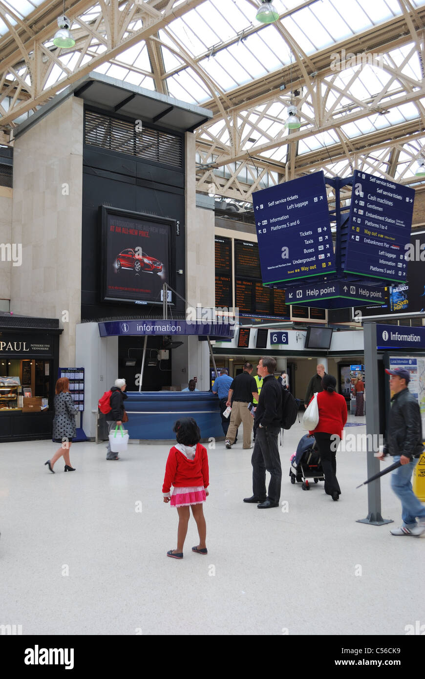 Information Board Charing Cross station Stock Photo Alamy