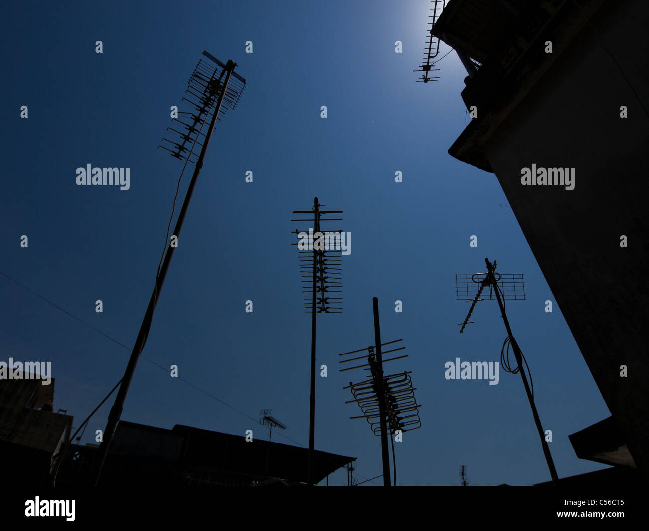 TV signal antennas Stock Photo