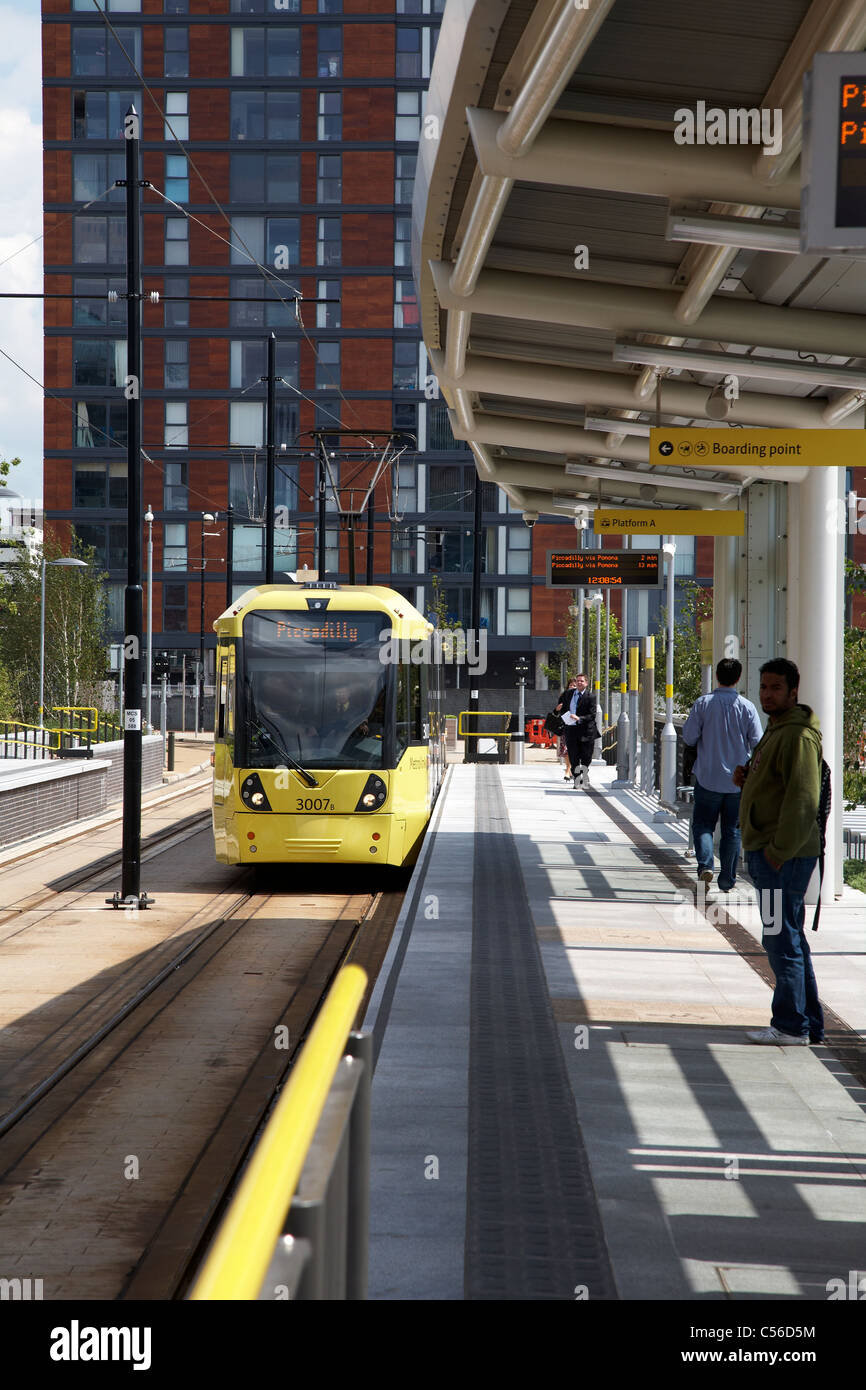 Metrolink tram station in MediaCityUK Salford Quays Manchester UK Stock ...