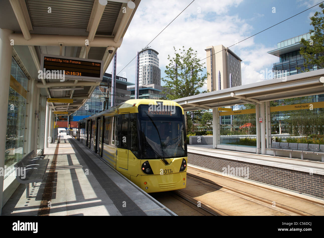 Metrolink tram station in MediaCityUK Salford Quays Manchester UK Stock ...
