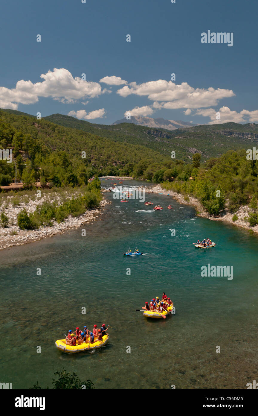 Rafting on Kopru Cayi,Antalya,Turkey Stock Photo