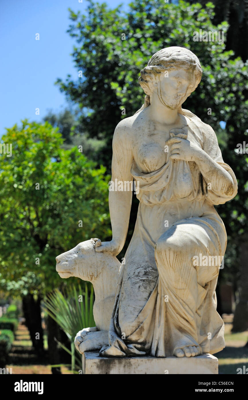 Statuary in the Villa Giulia of Palermo Stock Photo