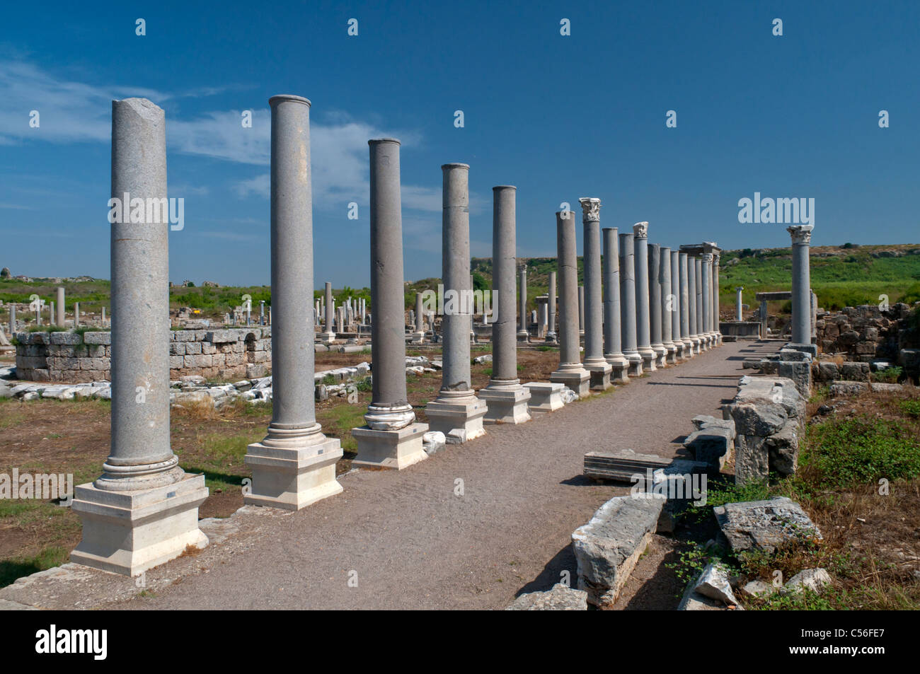 Roman Ruins, Perge, Mediterranean Coast,Antalya,Turkey Stock Photo