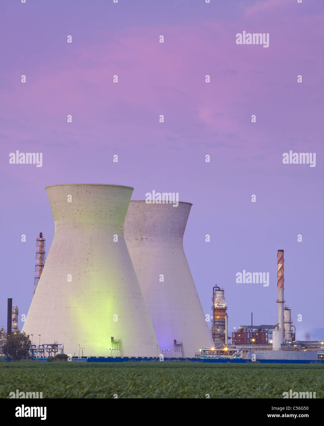 A coal power station and sunset  Stock Photo