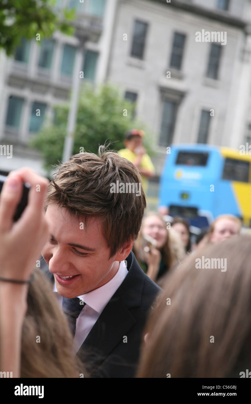 James Phelps arrives at the Dublin Premiere of Harry Potter and the Deathly Hallows: Part 2 at the Savoy Cinema Dublin Ireland Stock Photo
