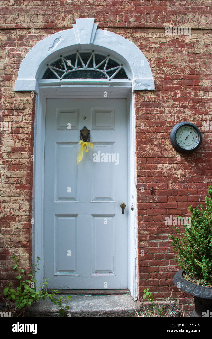 Entryways to historic homes in Wickford are all very unique. Stock Photo