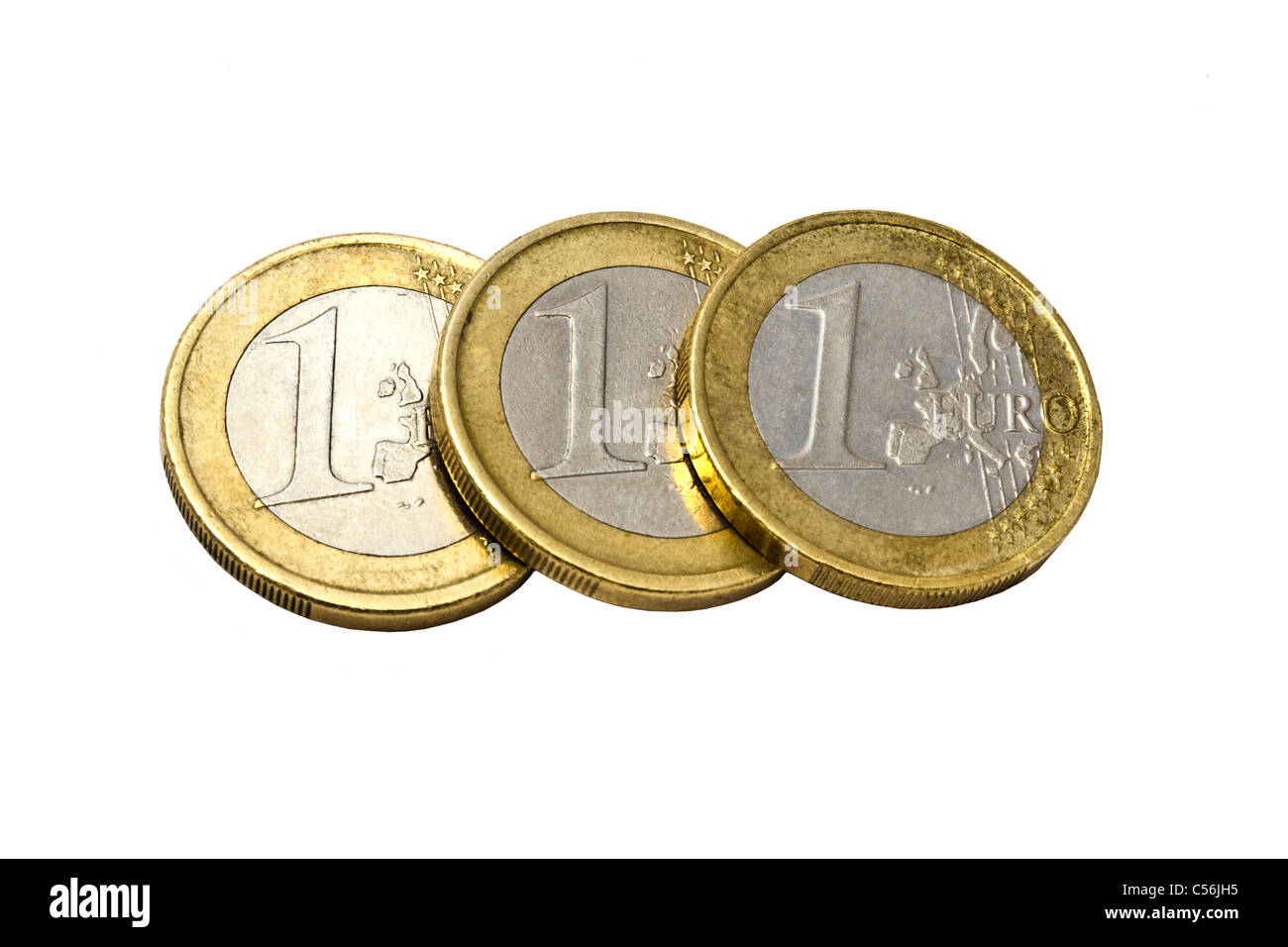 Euro coins isolated on white background Stock Photo - Alamy