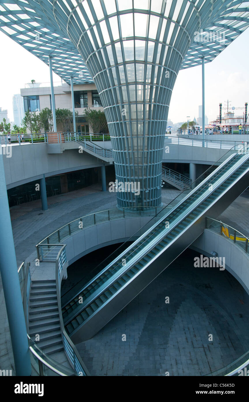 Shanghai new bund puxi architectural dettail view of staircase  Stock Photo