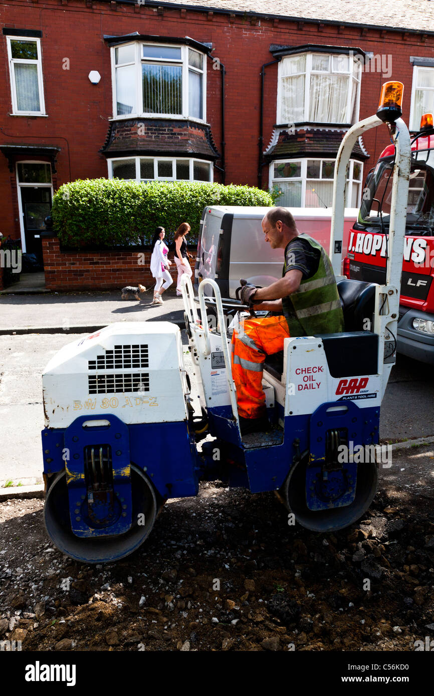 Road roller resurfacing Stock Photo Alamy