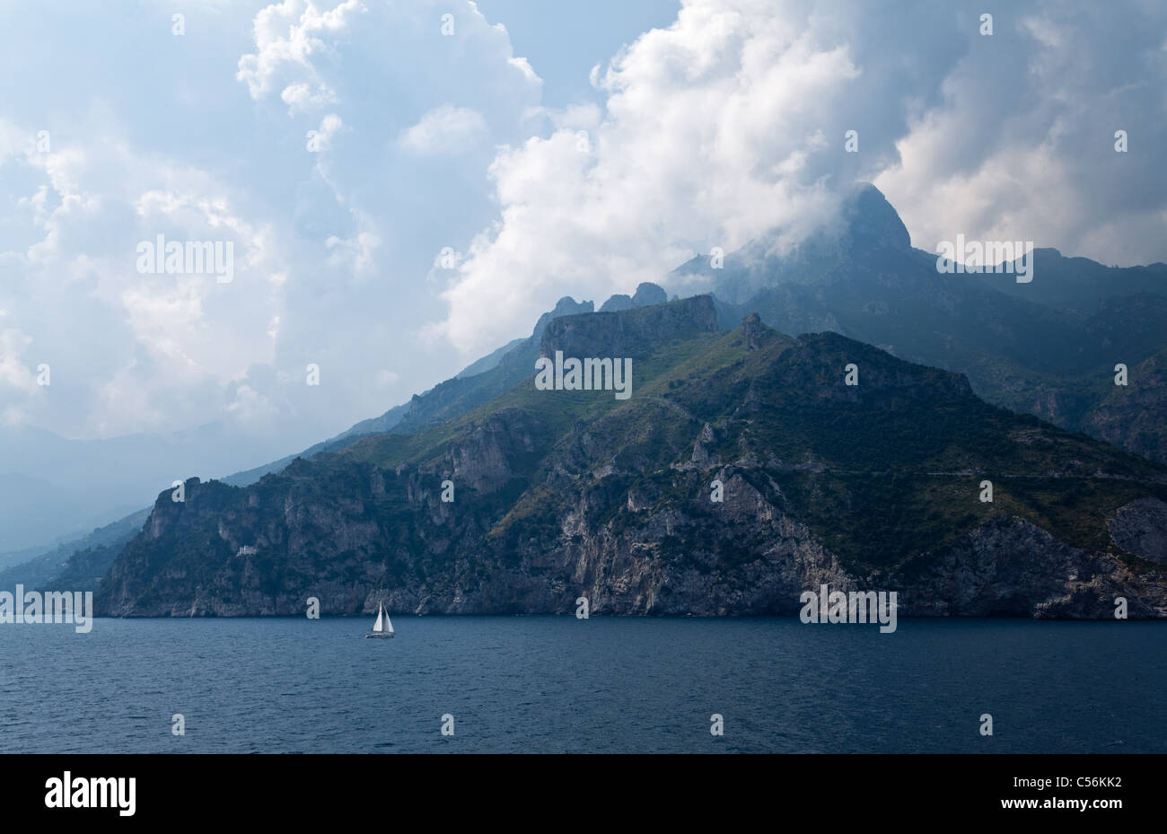 Italy, Amalfitana Coast, view from the sea of Capo D'Orso area Stock Photo