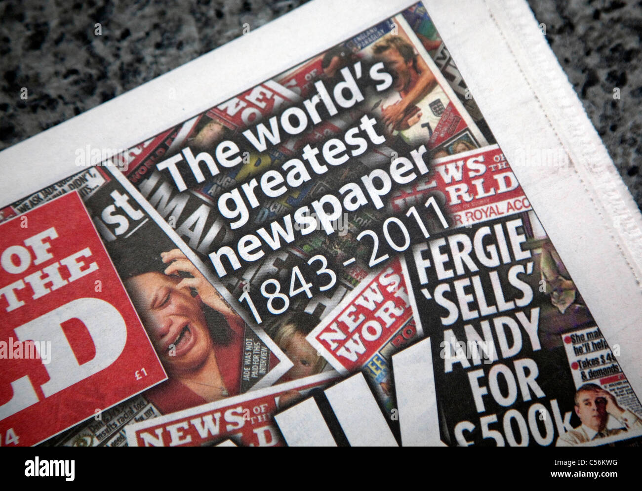 News of the world newspaper hires stock photography and images Alamy