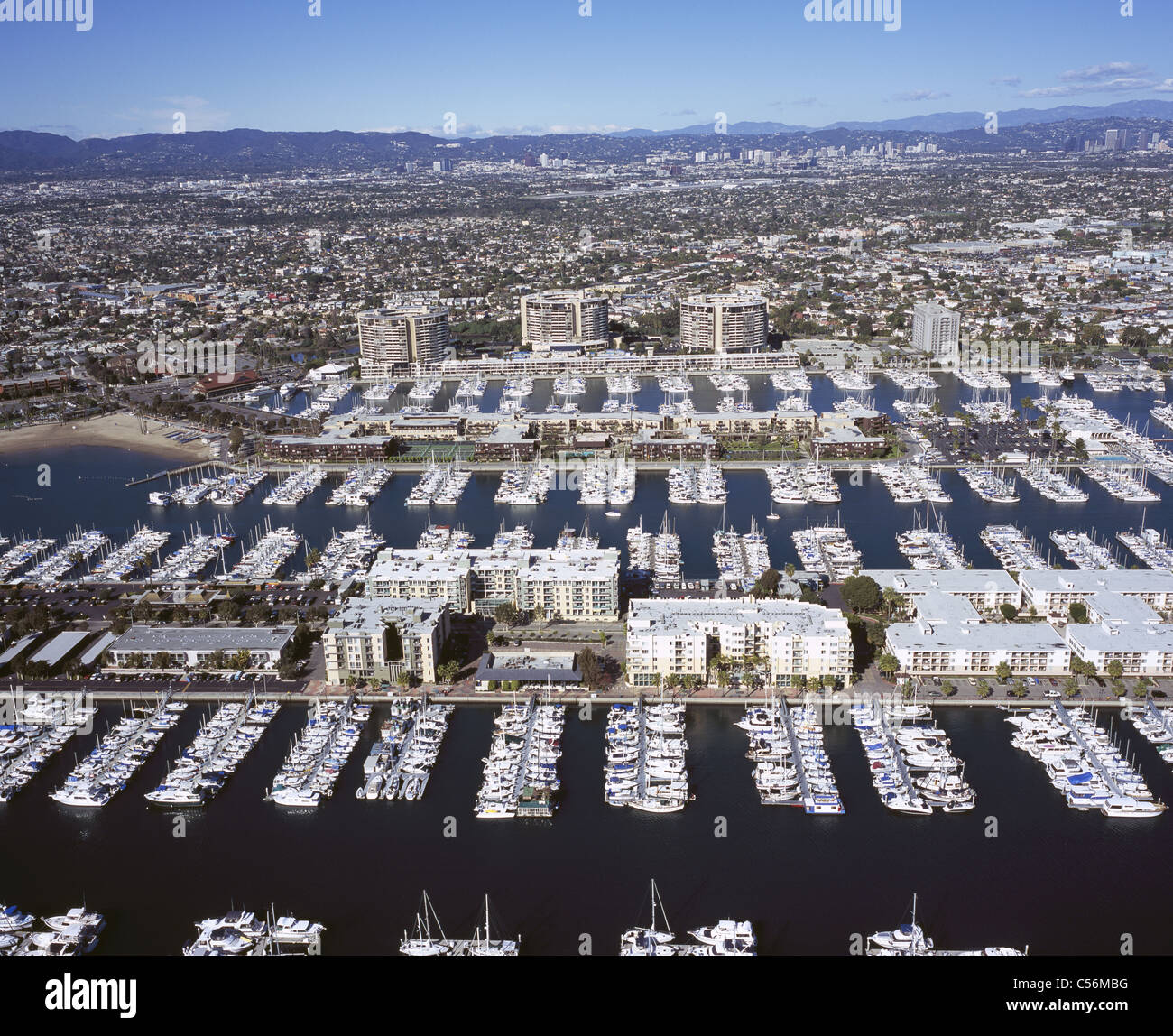 MARINA DEL REY (aerial view). Unincorporated city in the county of