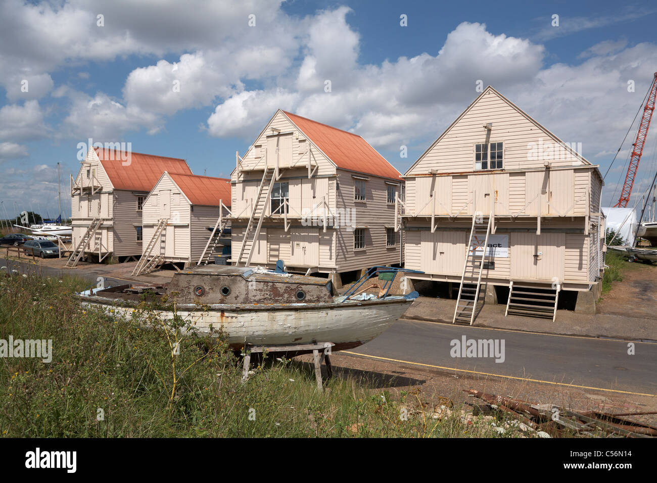 England Essex Coast Tollesbury Sail Lofts Buildings now offices Stock Photo Alamy