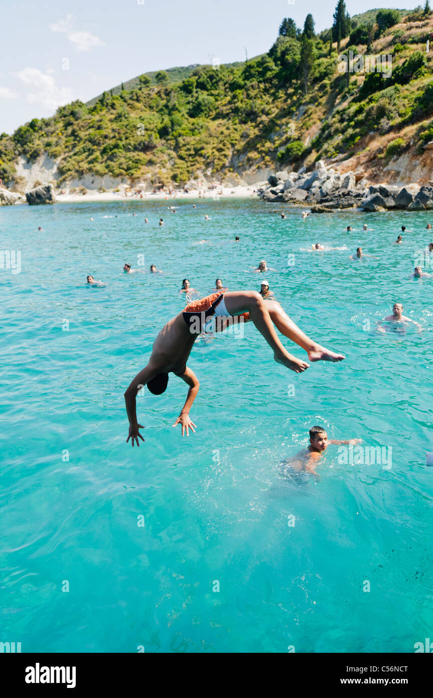 Boy swimming in the sea hi-res stock photography and images - Alamy