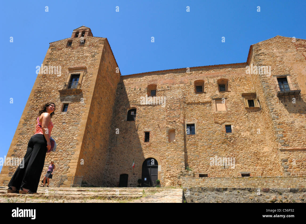 The medieval castle in Castelbuono Stock Photo