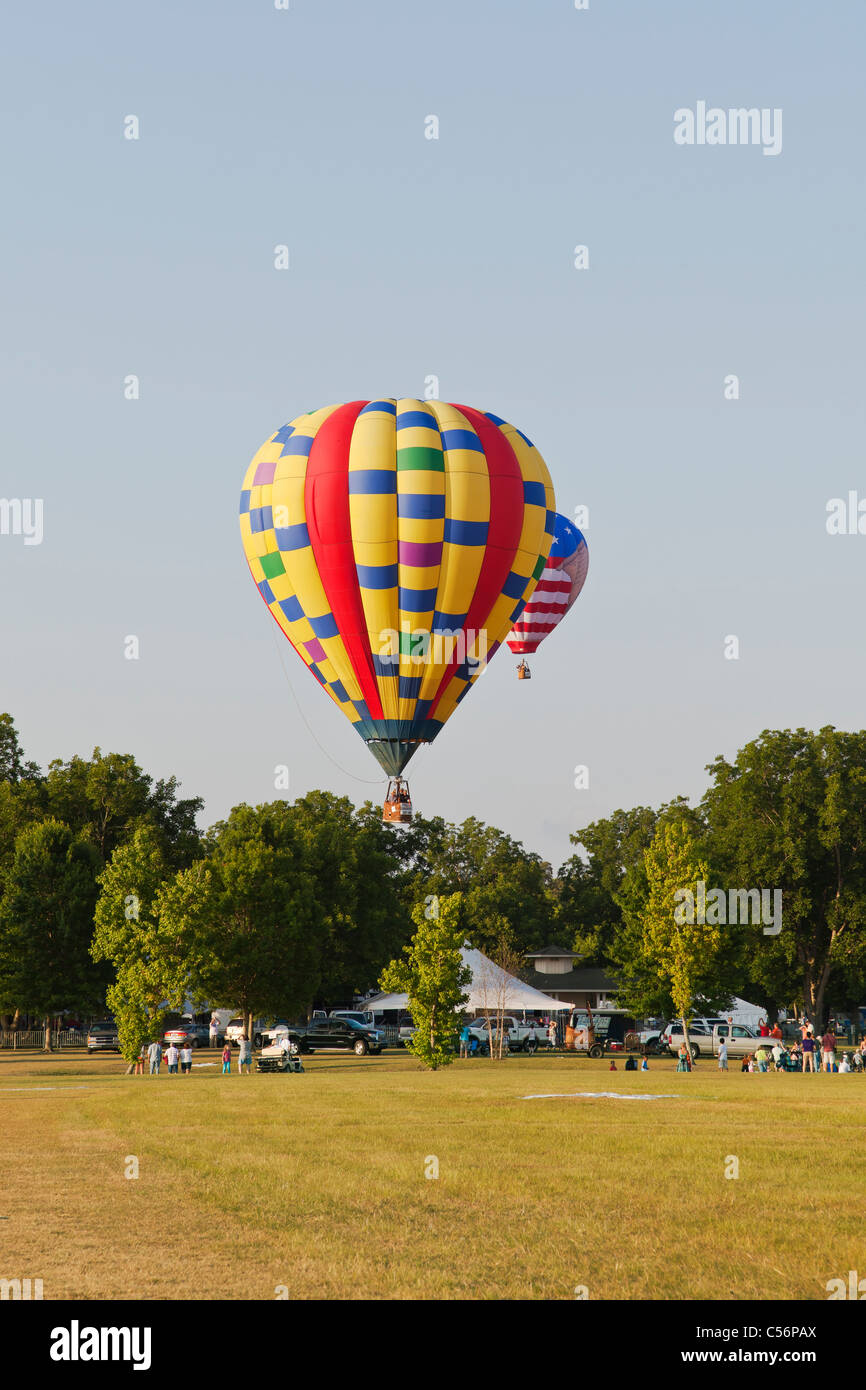 Hot Air balloons landing at Gulf Coast Hot Air Balloon Festival, Foley
