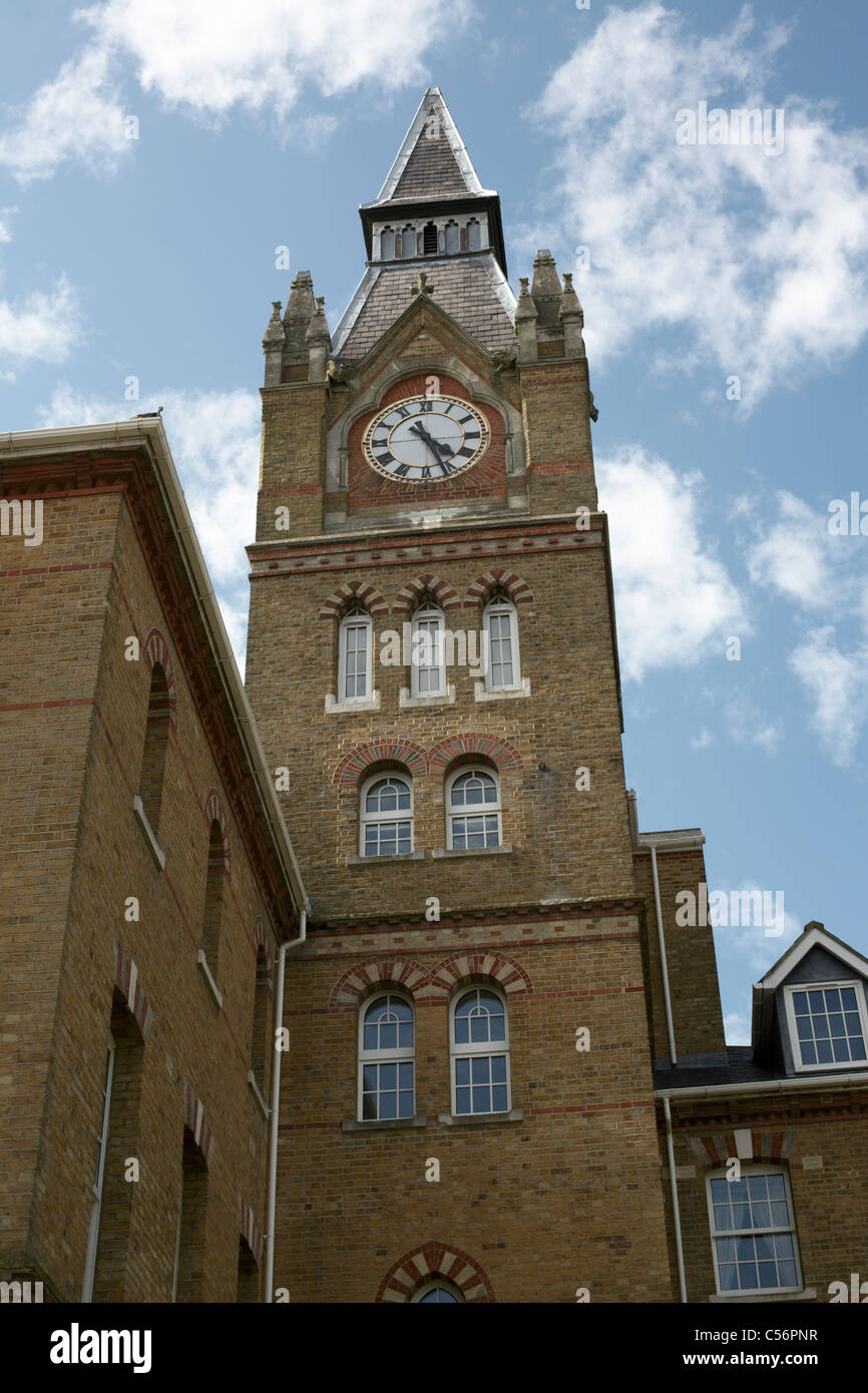 Clock tower Brookwood Hospital now converted to flats Stock Photo Alamy