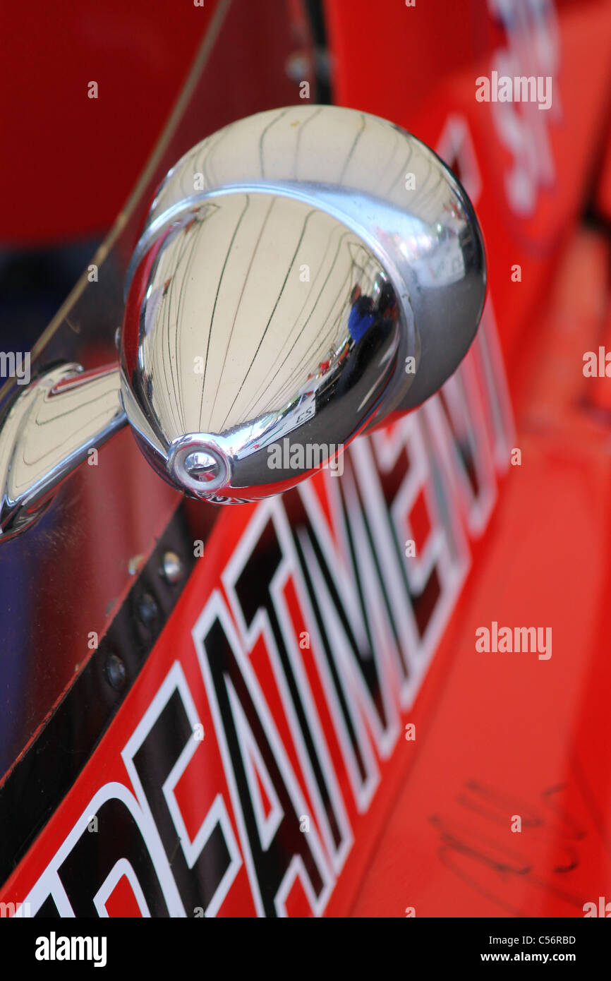 Wing Mirror on Old Fashioned Racing Car Stock Photo Alamy