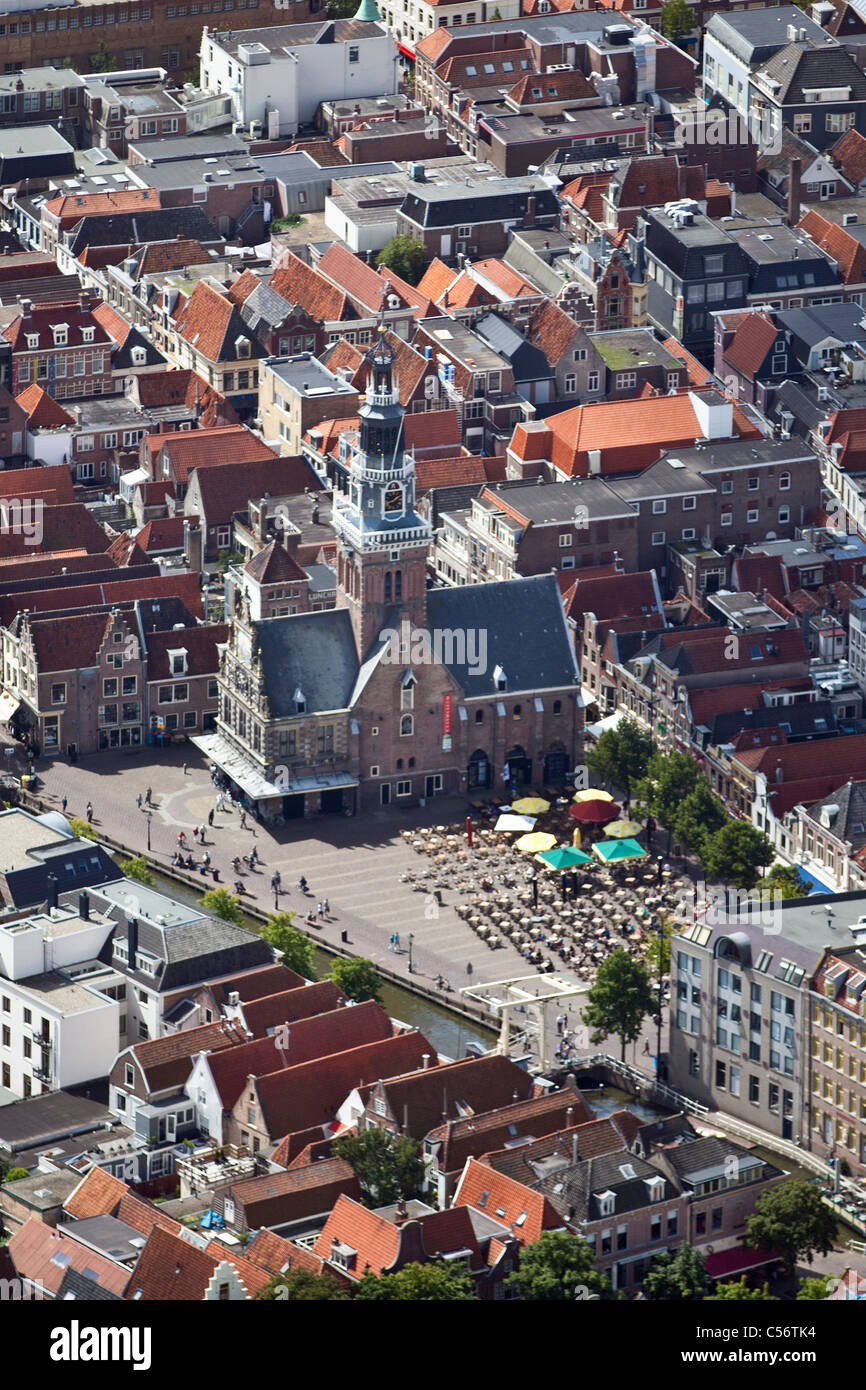 The Netherlands, Alkmaar, Aerial of centre of city. Stock Photo