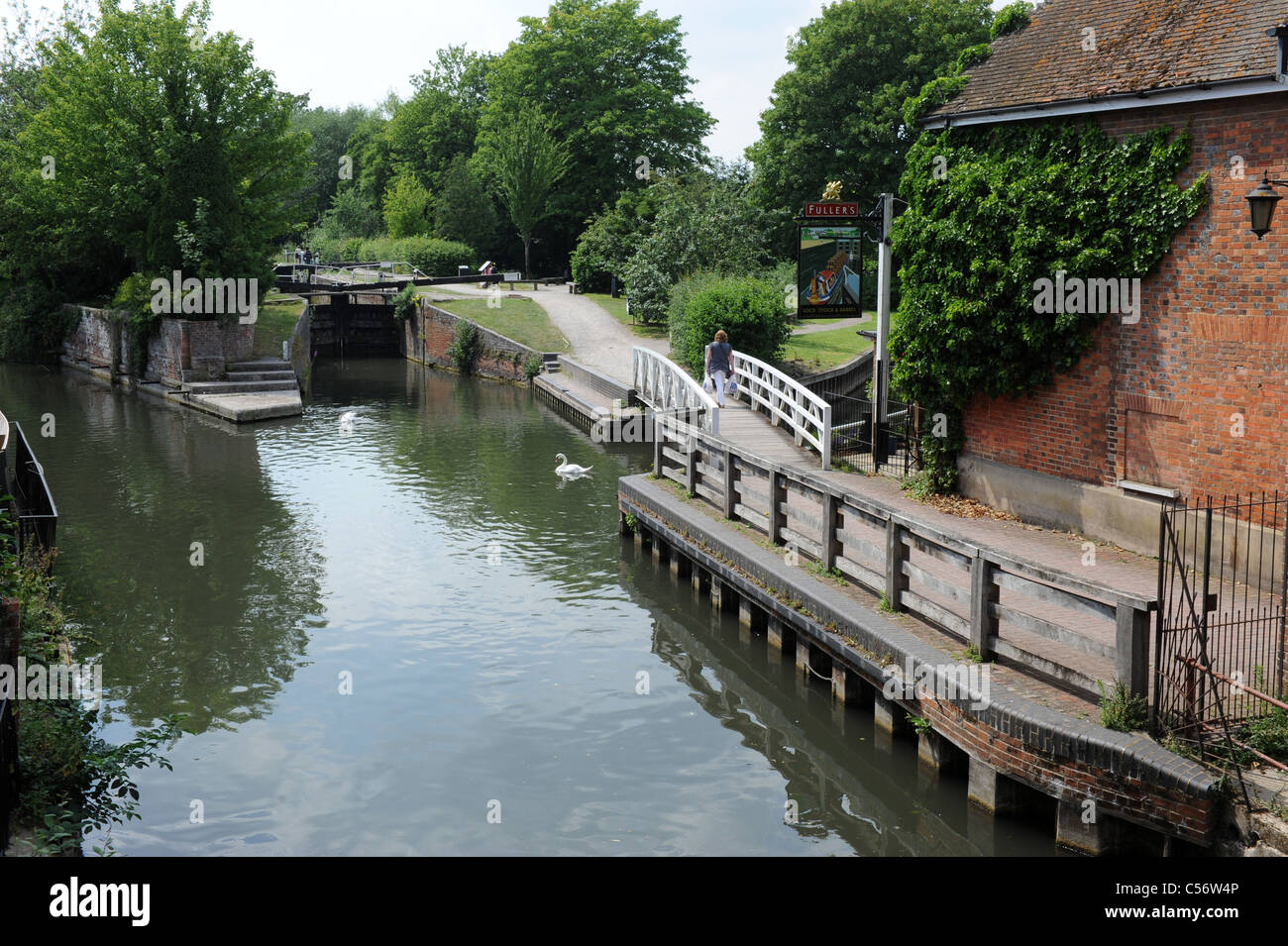 Kennet and Avon Canal lock at Newbury Berkshire England UK Stock Photo