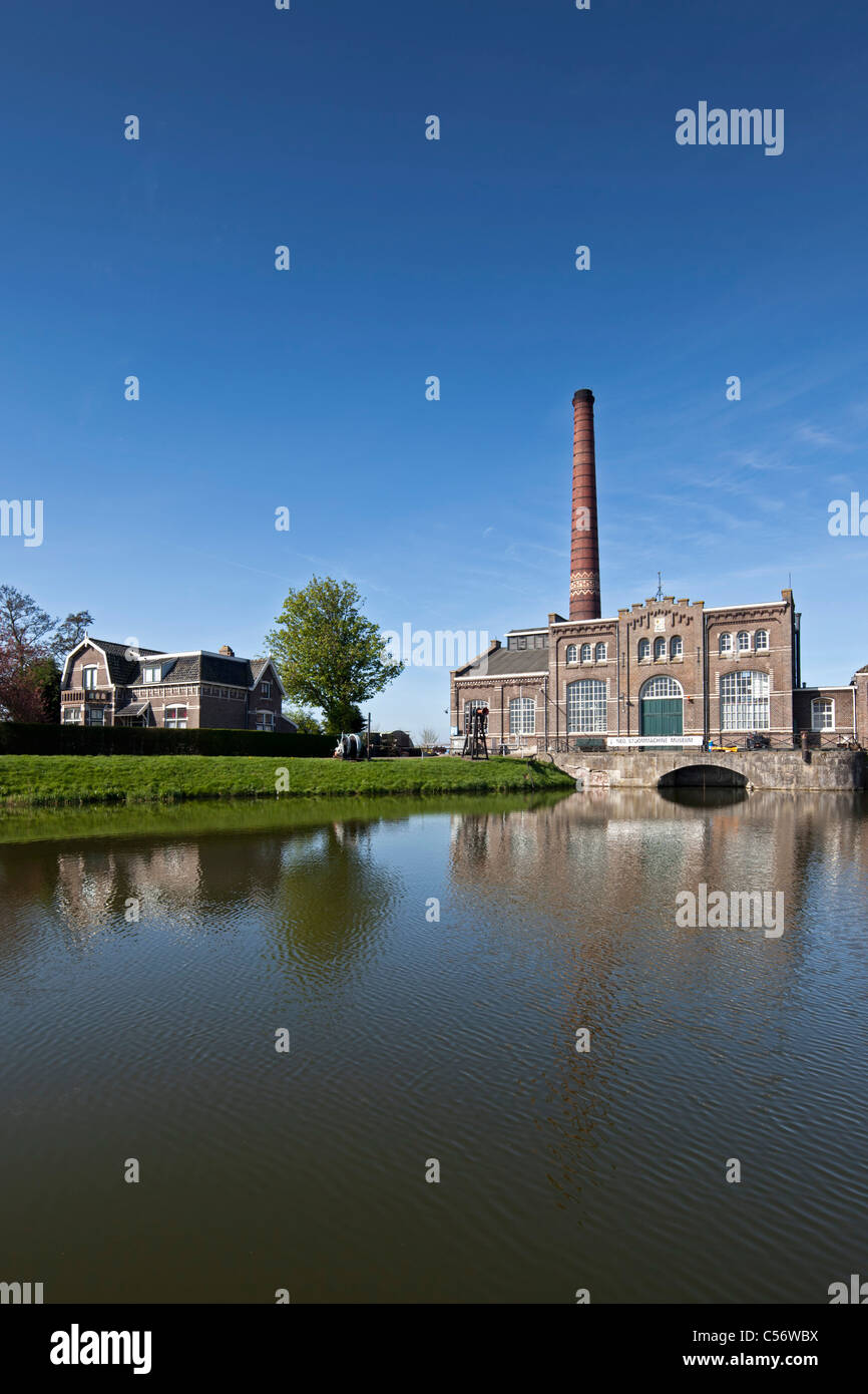 The Netherlands, Medemblik, Former pumping station pumping water from polder into lake called IJsselmeer. Now museum. Stock Photo