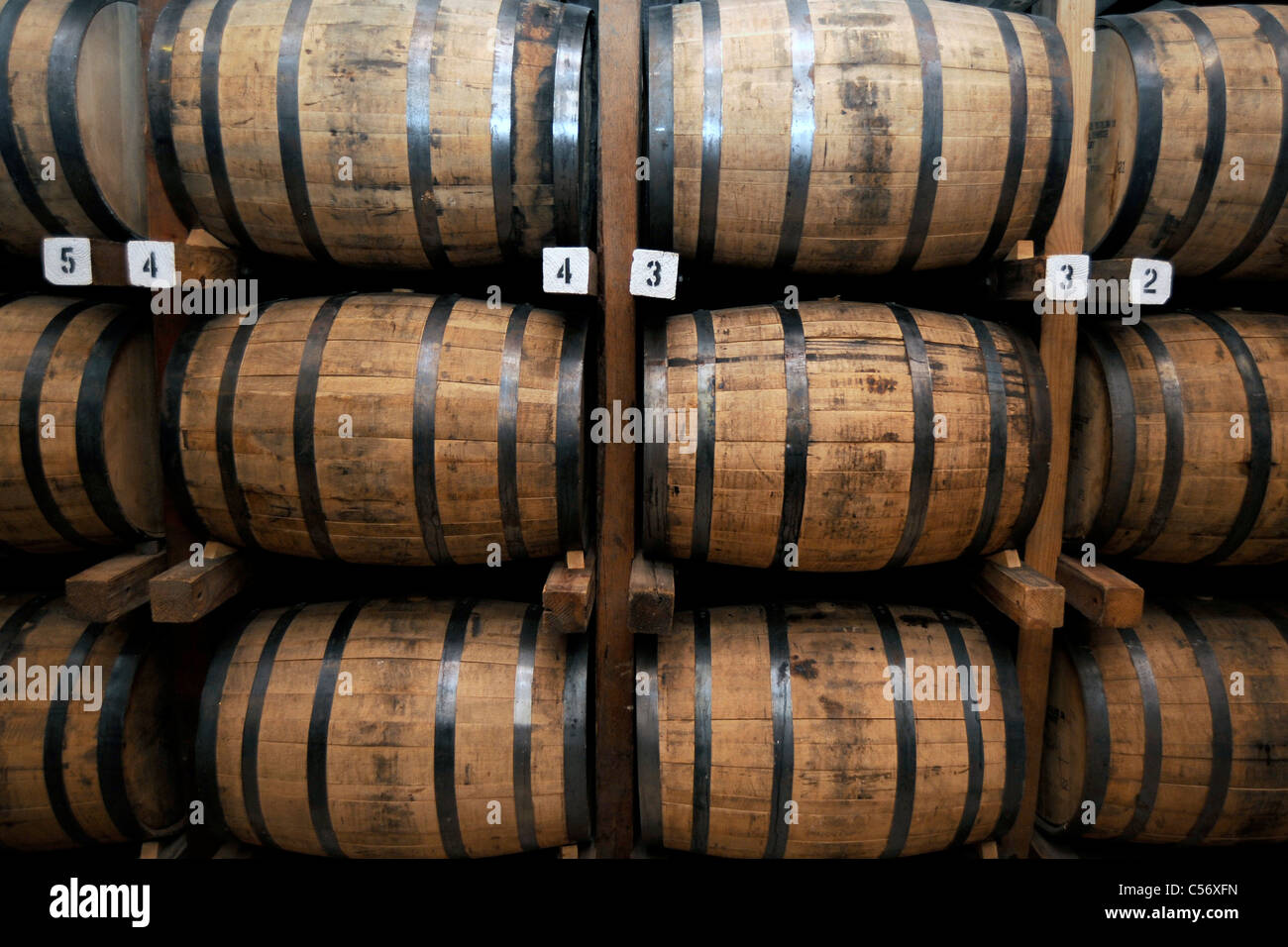 Wooden Whiskey Barrels in Lynchburg, Tennessee, USA Stock Photo Alamy