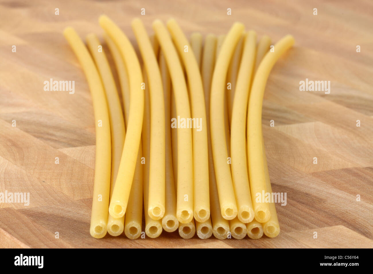 beautiful fresh and raw wholegrain bucatini ,thick