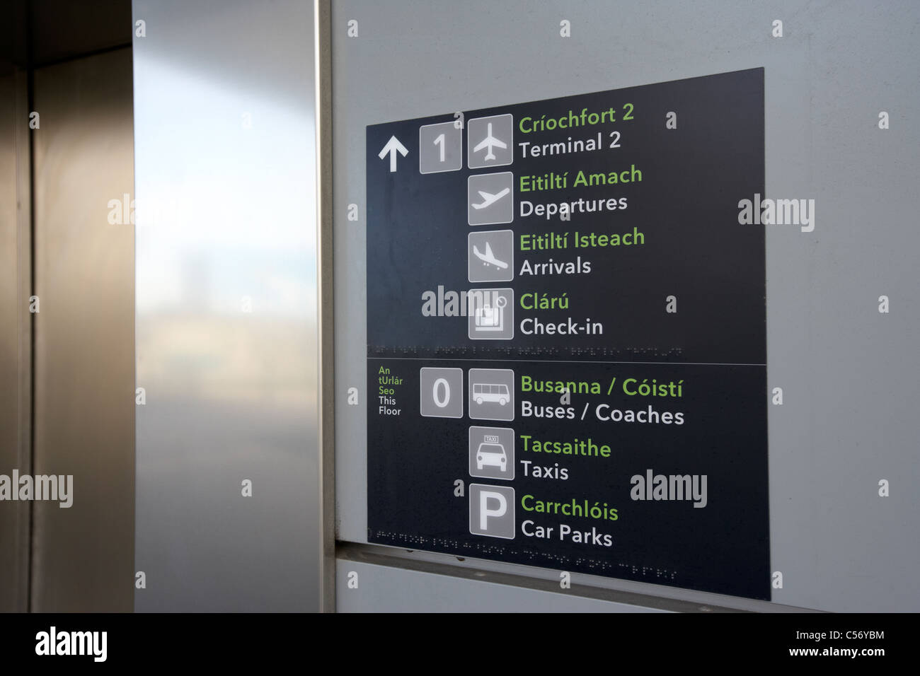 Directions To Terminal 2 Elevators And Directions In New Terminal 2 Building At Dublin Airport  Republic Of Ireland Europe Stock Photo - Alamy