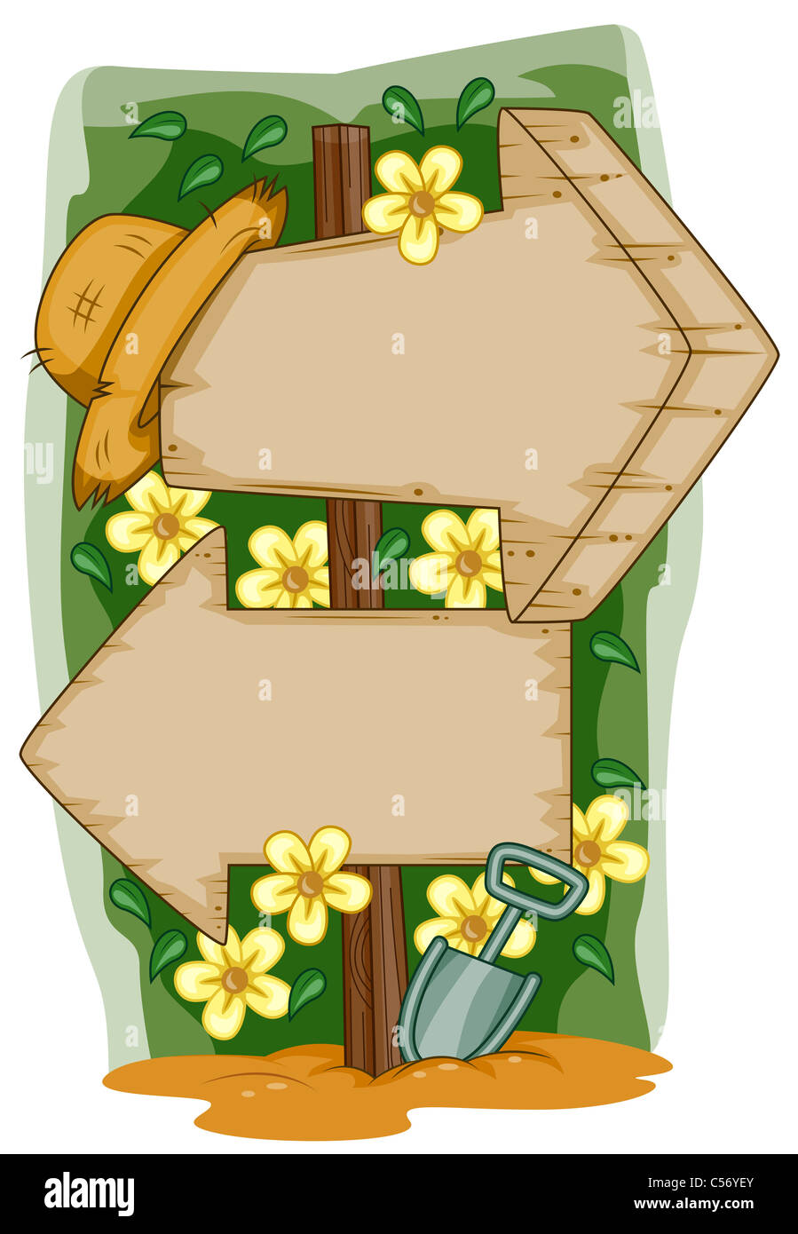 A Pair of Garden Arrows Pointing to Opposite Directions Stock Photo Alamy