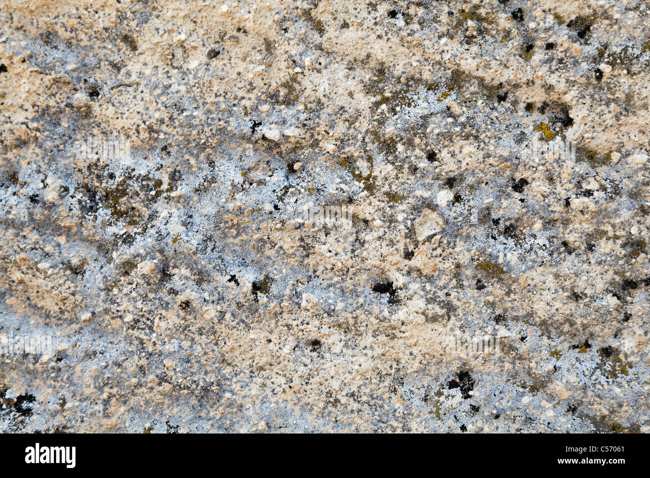 horizontal texture of limestone blueish hues, Gerome, Turkey Stock Photo