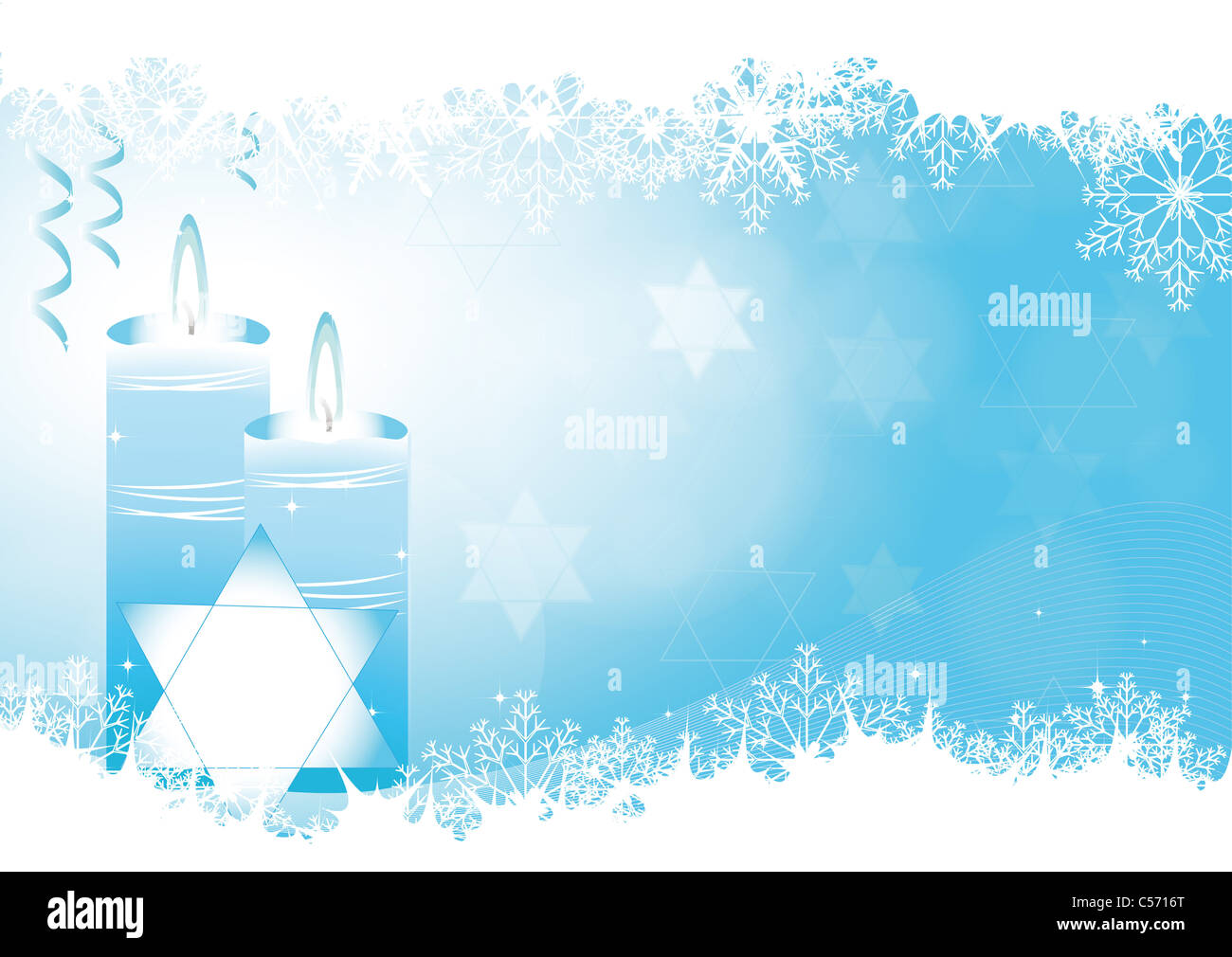 Blue abstract background on Hanukkah Stock Photo