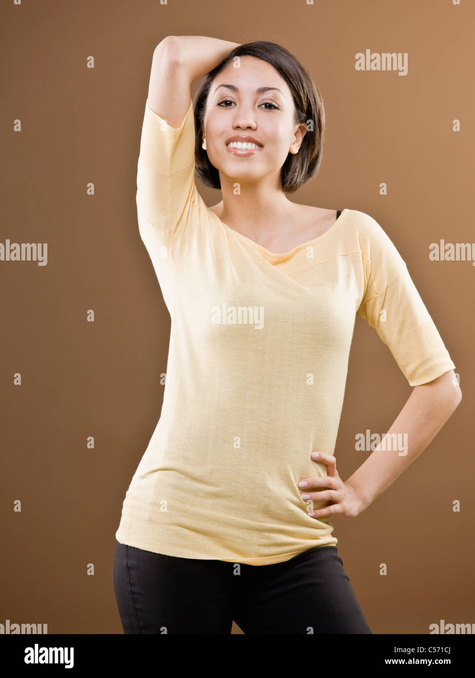 Girl Posed Hand Behind Head Stock Photo 1128582011 | Shutterstock