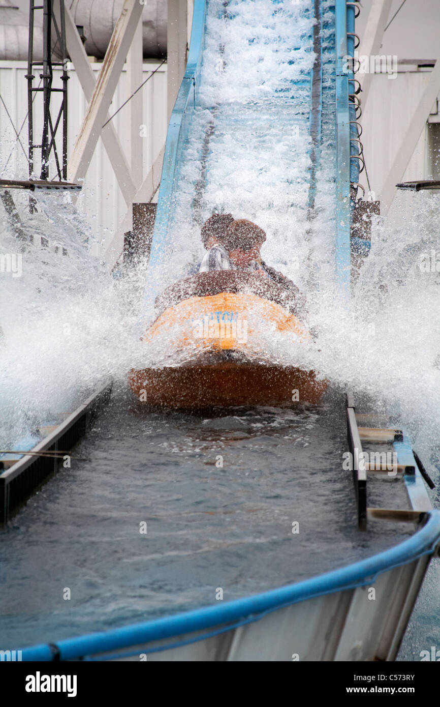 Water Ride Splashing Splashing through the water on attraction ride on Brighton Pier in May ...