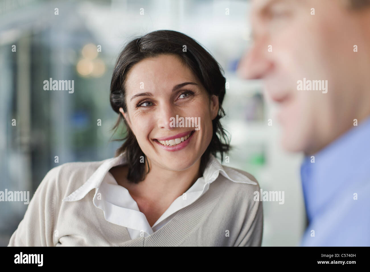 Man woman chatting over coffee hi-res stock photography and images - Alamy
