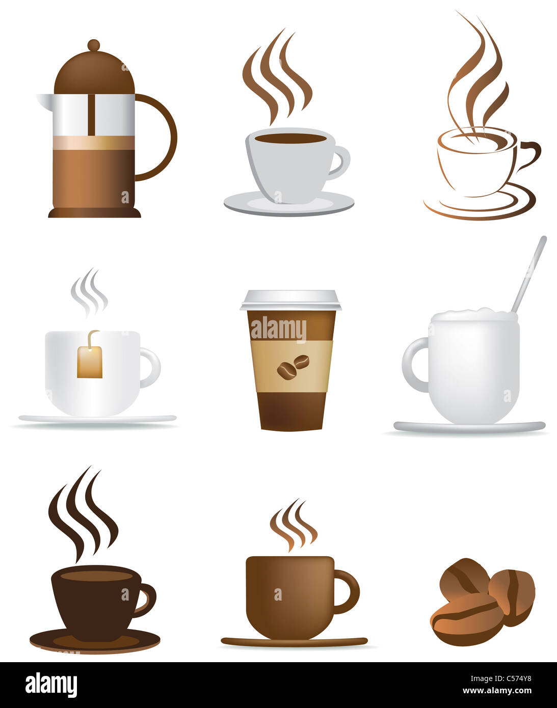 Editable tea symbols hi-res stock photography and images - Alamy