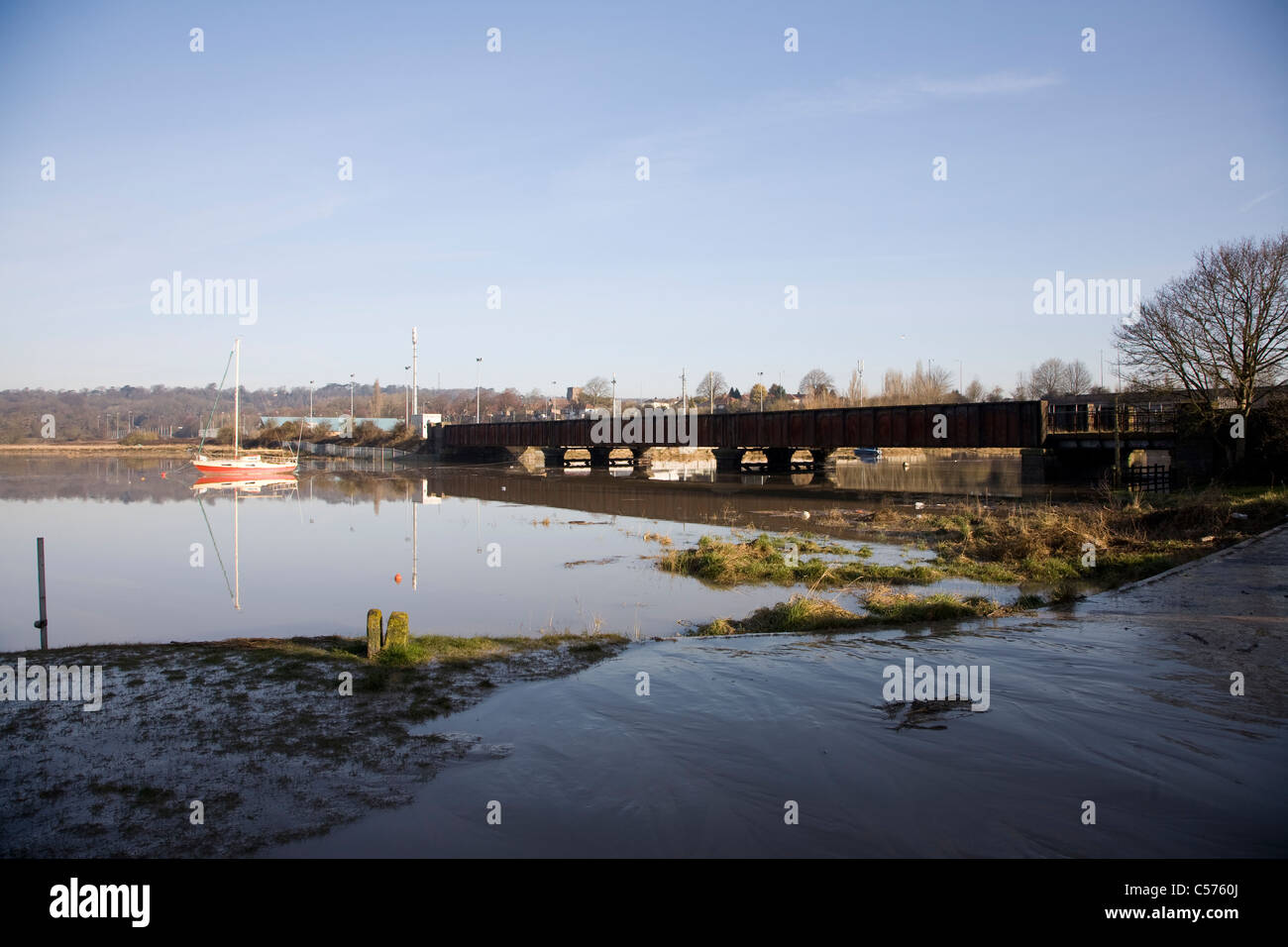 Sea Mills flooded by Severn Bore Stock Photo Alamy