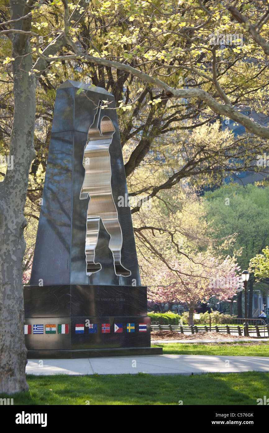 New York Korean War Veterans Memorial, Battery Park, NYC Stock Photo